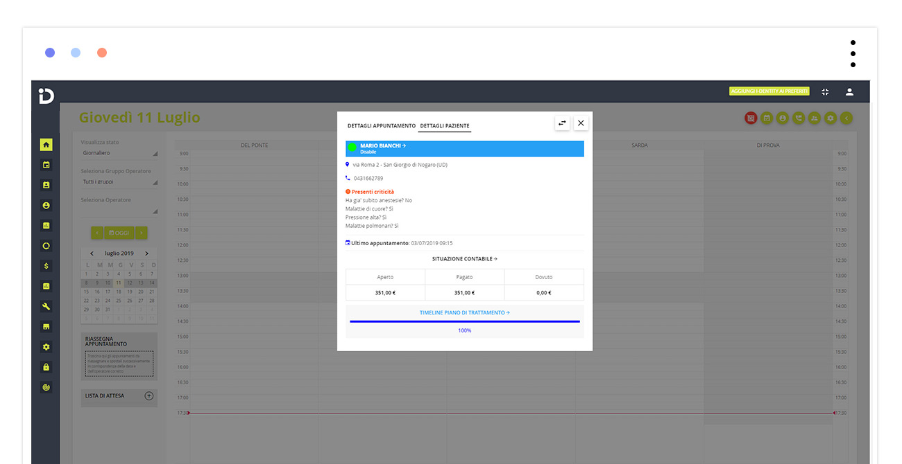 Gestione degli appuntamenti - Dental Opera