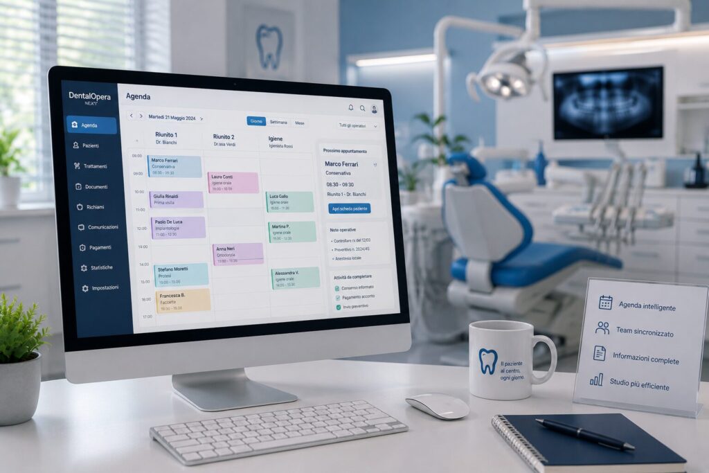 DentalOpera Next: l’agenda non è un calendario, è il cruscotto operativo del tuo studio dentistico